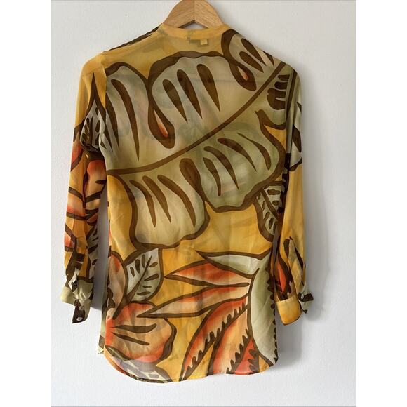 Randy Kemper 2 pc Blouse Wrap Skirt Size 6 100% Silk Boho Farm Rio Resort Artsy - Picture 6 of 11